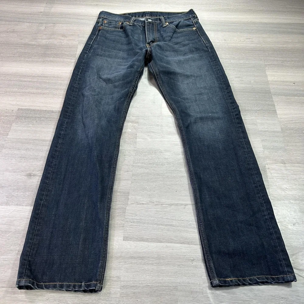 Levis 513 Jeans Mens 30x32 Blue Slim Straight Denim Dark Wash Pants Zip Fly